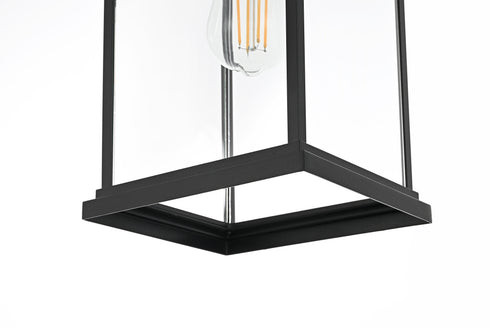 Elegant Lighting 1 Light Saul 16 inch Outdoor Wall sconce in Black in Black and Clear Finish Model: OD612W16BK