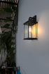 Elegant Lighting 1 Light Saul 16 inch Outdoor Wall sconce in Black in Black and Clear Finish Model: OD612W16BK