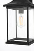 Elegant Lighting 1 Light Saul 16 inch Outdoor Wall sconce in Black in Black and Clear Finish Model: OD612W16BK
