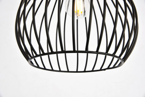 Elegant Lighting 1 Light Sayer Collection Pendant D7.9 H8.9 Lt:1 in Black Finish Model: LDPD2093
