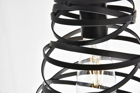 Elegant Lighting 1 Light Sybil Collection Pendant D7.5 H9.2 Lt:1 in Matte Black Finish Model: LDPD3011