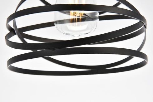 Elegant Lighting 1 Light Sybil Collection Pendant D7.5 H9.2 Lt:1 in Matte Black Finish Model: LDPD3011