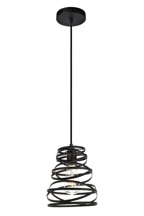 Elegant Lighting 1 Light Sybil Collection Pendant D7.5 H9.2 Lt:1 in Matte Black Finish Model: LDPD3011