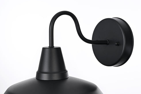 Elegant Lighting 1 Light Tinsley 13 inch Outdoor Wall sconce in Black in Black and Clear Finish Model: OD610W13BK
