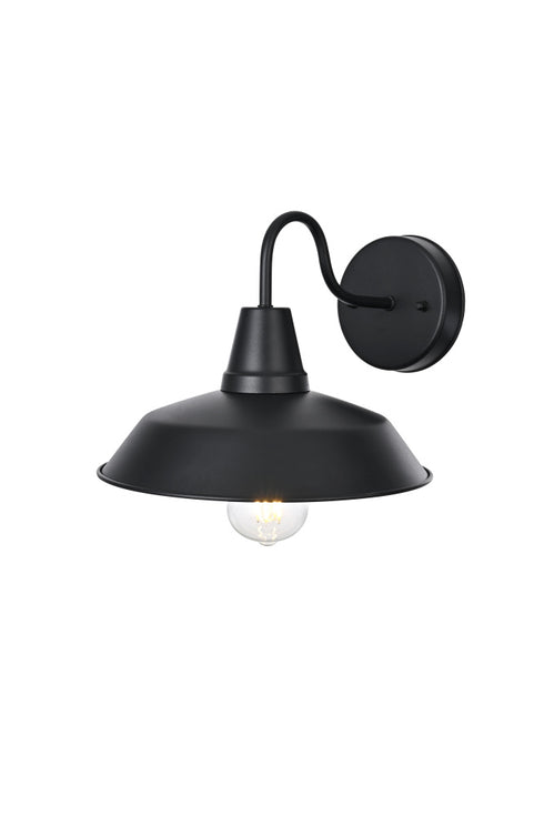 Elegant Lighting 1 Light Tinsley 13 inch Outdoor Wall sconce in Black in Black and Clear Finish Model: OD610W13BK