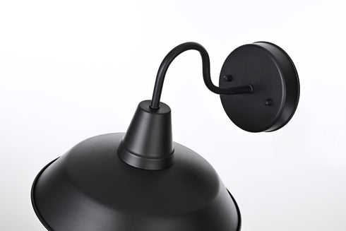Elegant Lighting 1 Light Tinsley 13 inch Outdoor Wall sconce in Black in Black and Clear Finish Model: OD610W13BK