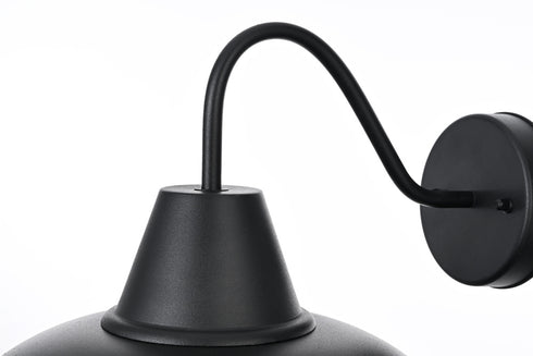 Elegant Lighting 1 Light Tinsley 15 inch Outdoor Wall sconce in Black in Black and Clear Finish Model: OD610W15BK