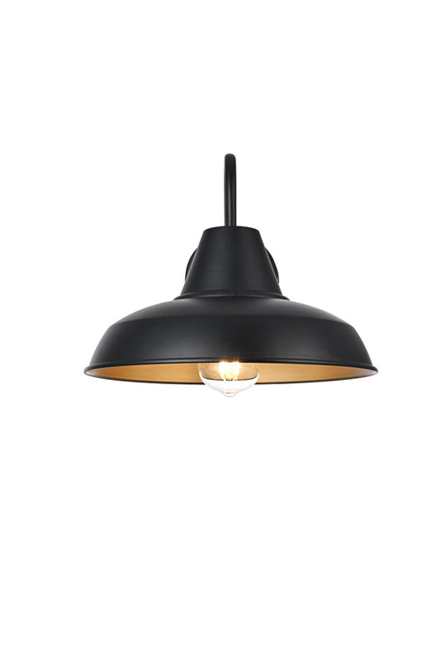 Elegant Lighting 1 Light Tinsley 15 inch Outdoor Wall sconce in Black in Black and Clear Finish Model: OD610W15BK