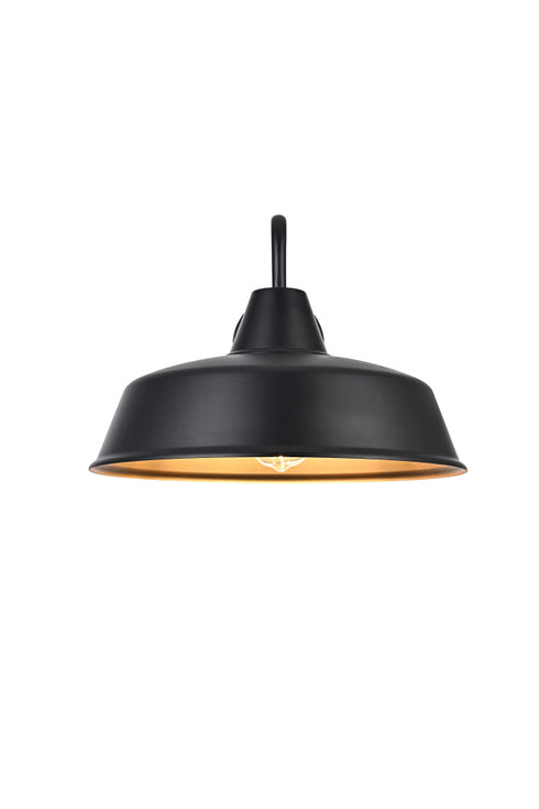 Elegant Lighting 1 Light Tinsley 20 inch Outdoor Wall sconce in Black in Black and Clear Finish Model: OD610W18BK