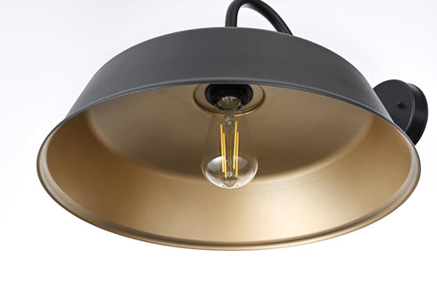 Elegant Lighting 1 Light Tinsley 20 inch Outdoor Wall sconce in Black in Black and Clear Finish Model: OD610W18BK