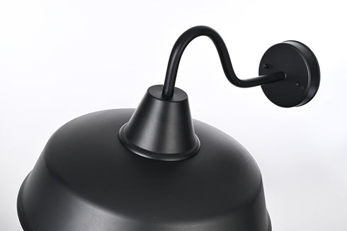 Elegant Lighting 1 Light Tinsley 20 inch Outdoor Wall sconce in Black in Black and Clear Finish Model: OD610W18BK