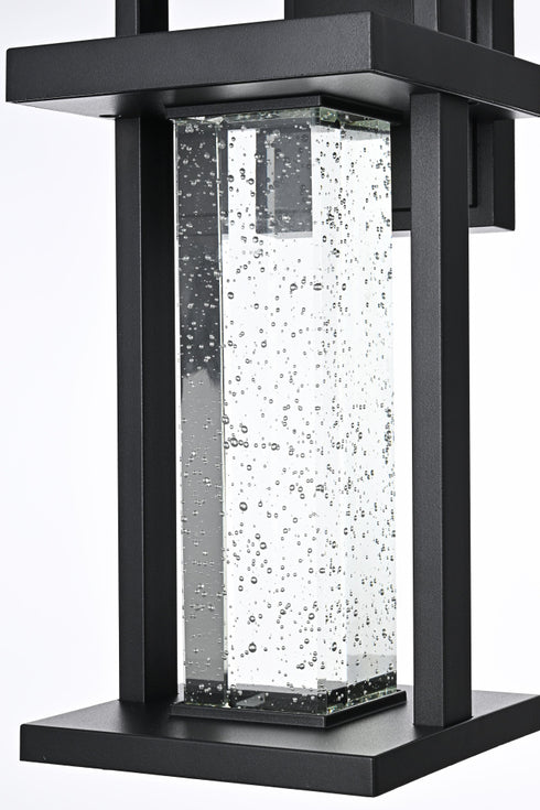 Elegant Lighting 1 Light Uriah 16 inch LED Outdoor Wall sconce in Black in Black and Clear Finish Model: OD602W15BK