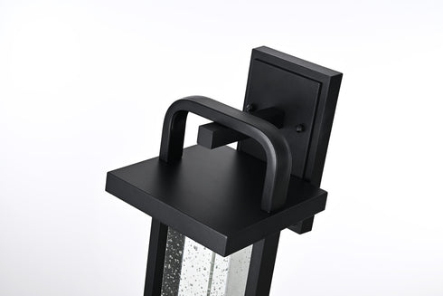 Elegant Lighting 1 Light Uriah 16 inch LED Outdoor Wall sconce in Black in Black and Clear Finish Model: OD602W15BK