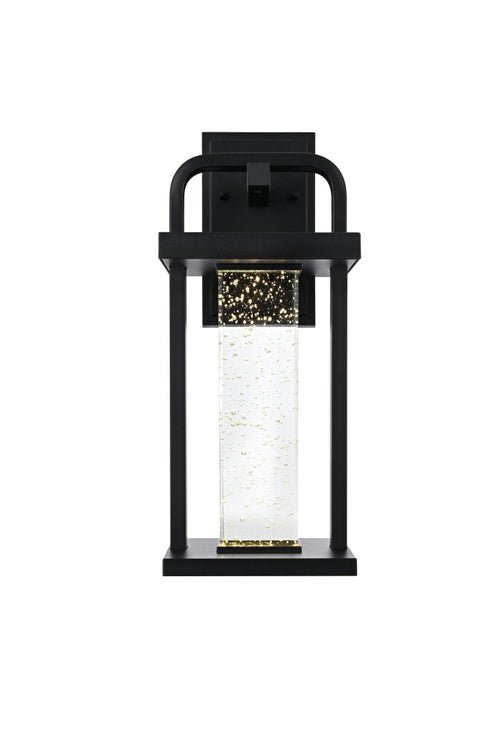 Elegant Lighting 1 Light Uriah 16 inch LED Outdoor Wall sconce in Black in Black and Clear Finish Model: OD602W15BK
