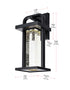 Elegant Lighting 1 Light Uriah 16 inch LED Outdoor Wall sconce in Black in Black and Clear Finish Model: OD602W15BK