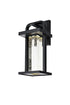 Elegant Lighting 1 Light Uriah 16 inch LED Outdoor Wall sconce in Black in Black and Clear Finish Model: OD602W15BK