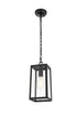 Elegant Lighting 1 Light Veda 13 inch Outdoor Pendant in Black in Black and Clear Finish Model: OD608H13BK