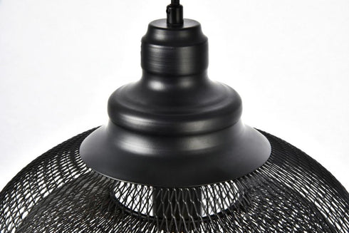 Elegant Lighting 1 Light Warren Collection Pendant D13.5 Inch H11 Inch Lt:1 in Black Finish Model: LDPD2032