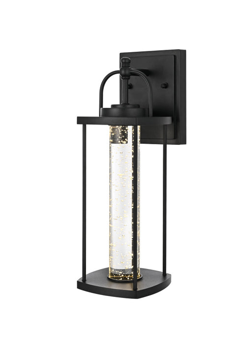 Elegant Lighting 1 Light Zev 15 inch LED Outdoor Wall sconce in Black in Black and Clear Finish Model: OD601W15BK
