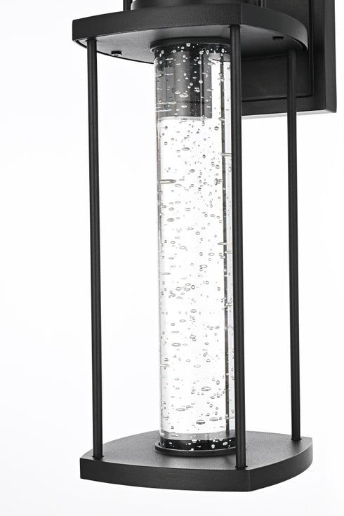 Elegant Lighting 1 Light Zev 15 inch LED Outdoor Wall sconce in Black in Black and Clear Finish Model: OD601W15BK