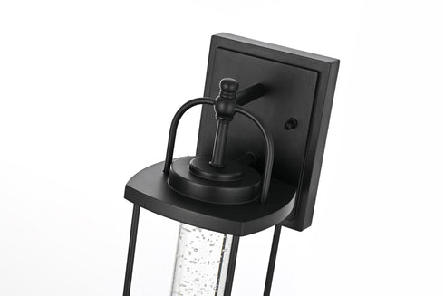 Elegant Lighting 1 Light Zev 15 inch LED Outdoor Wall sconce in Black in Black and Clear Finish Model: OD601W15BK