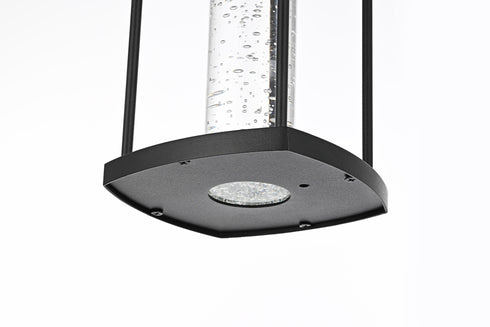 Elegant Lighting 1 Light Zev 15 inch LED Outdoor Wall sconce in Black in Black and Clear Finish Model: OD601W15BK