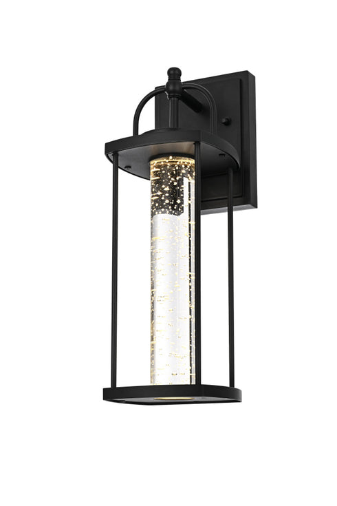 Elegant Lighting 1 Light Zev 15 inch LED Outdoor Wall sconce in Black in Black and Clear Finish Model: OD601W15BK