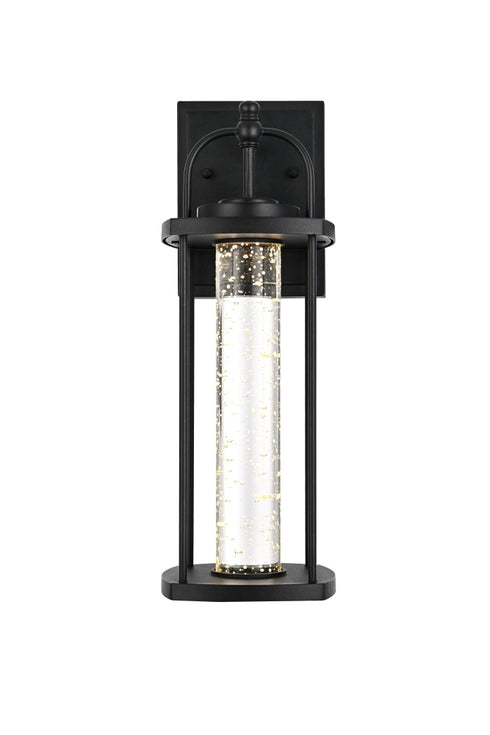 Elegant Lighting 1 Light Zev 15 inch LED Outdoor Wall sconce in Black in Black and Clear Finish Model: OD601W15BK
