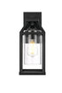 Elegant Lighting 1 Light Zora 14 inch Outdoor Wall sconce in Black in Black and Clear Finish Model: OD606W14BK