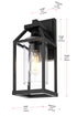 Elegant Lighting 1 Light Zora 14 inch Outdoor Wall sconce in Black in Black and Clear Finish Model: OD606W14BK