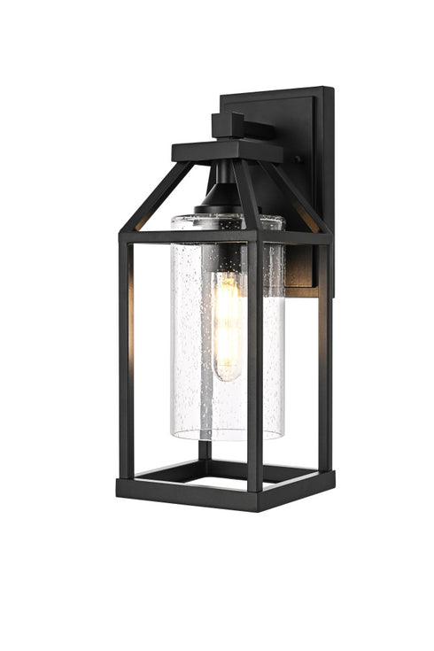 Elegant Lighting 1 Light Zora 14 inch Outdoor Wall sconce in Black in Black and Clear Finish Model: OD606W14BK