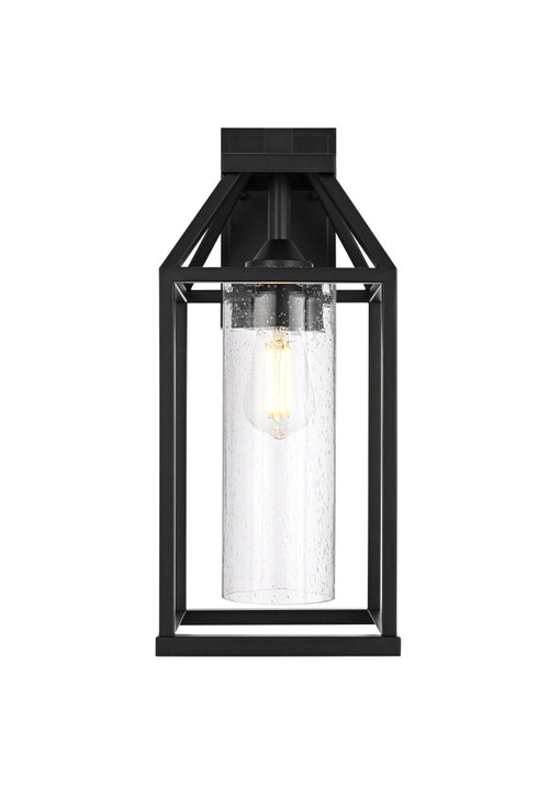 Elegant Lighting 1 Light Zora 19 inch Outdoor Wall sconce in Black in Black and Clear Finish Model: OD606W19BK