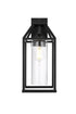 Elegant Lighting 1 Light Zora 19 inch Outdoor Wall sconce in Black in Black and Clear Finish Model: OD606W19BK
