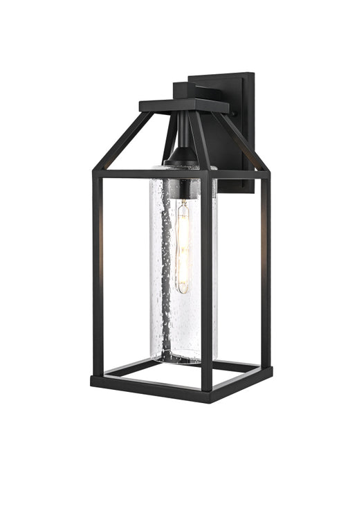 Elegant Lighting 1 Light Zora 19 inch Outdoor Wall sconce in Black in Black and Clear Finish Model: OD606W19BK
