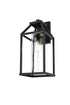 Elegant Lighting 1 Light Zora 19 inch Outdoor Wall sconce in Black in Black and Clear Finish Model: OD606W19BK