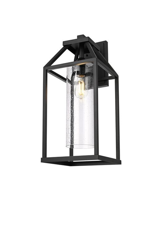 Elegant Lighting 1 Light Zora 24 inch Outdoor Wall sconce in Black in Black and Clear Finish Model: OD606W24BK