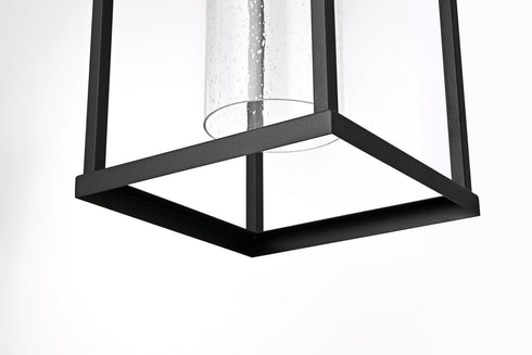 Elegant Lighting 1 Light Zora 24 inch Outdoor Wall sconce in Black in Black and Clear Finish Model: OD606W24BK