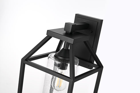 Elegant Lighting 1 Light Zora 24 inch Outdoor Wall sconce in Black in Black and Clear Finish Model: OD606W24BK