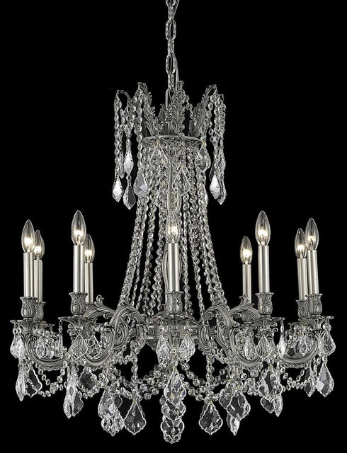 Elegant Lighting 10 Light Rosalia Hang D28 Inch H31 Inch L10 DB G RC in Dark Bronze Finish Model: 9210D28DB-GT/RC