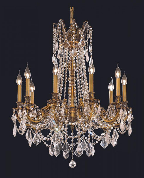 Elegant Lighting 10 Light Rosalia Hang D28 Inch H31 Inch L10 DB G RC in Dark Bronze Finish Model: 9210D28DB-GT/RC
