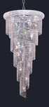 Elegant Lighting 18 Light Spiral Hang No Neck D22 Inch H48 Inch L18 CH RC in Chrome Finish Model: V1801SR22C/RC