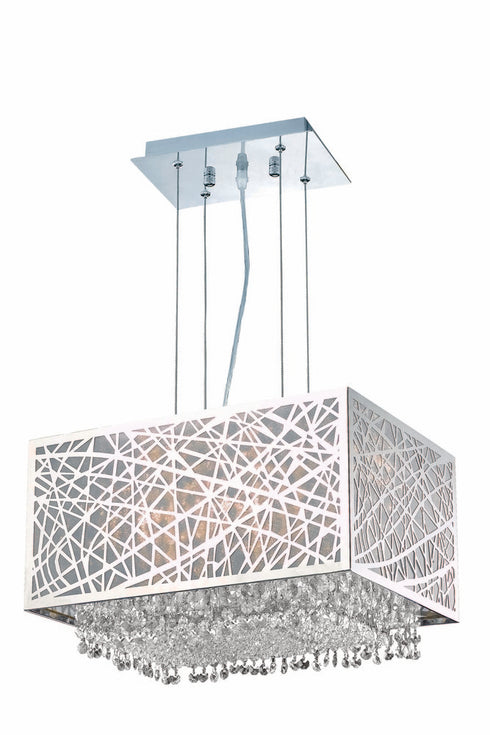 Elegant Lighting 2 Light 1791 Moda Collection Hanging Fixture With Metal Shade L17 Inch W12.5 Inch H11 Inch Lt:2 in Chrome Finish (Swarovsk Model: 1791D17C-CL03/SS