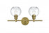 Elegant Lighting 2 Light Collier 2 Light in Satin Gold and Clear Glass Wall Sconce Model: LD2314SG