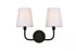 Elegant Lighting 2 Light Colson 2 Light in Black and Clear Bath Sconce Model: LD7322W16BLK