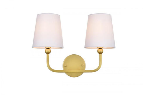Elegant Lighting 2 Light Colson 2 Light in Black and Clear Bath Sconce Model: LD7322W16BLK