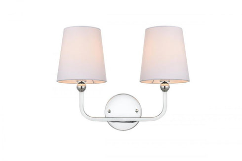 Elegant Lighting 2 Light Colson 2 Light in Black and Clear Bath Sconce Model: LD7322W16BLK