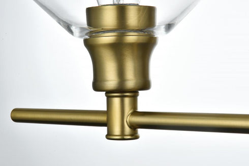 Elegant Lighting 2 Light Gene 2 Light in Satin Gold and Clear Glass Wall Sconce Model: LD2312SG