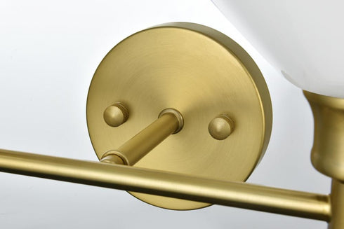 Elegant Lighting 2 Light Gene 2 Light in Satin Gold and Frosted White Glass Wall Sconce Model: LD2313SG