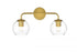 Elegant Lighting 2 Light Genesis 2 Light in Black and Clear Bath Sconce Model: LD7321W19BLK