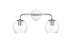 Elegant Lighting 2 Light Genesis 2 Light in Black and Clear Bath Sconce Model: LD7321W19BLK